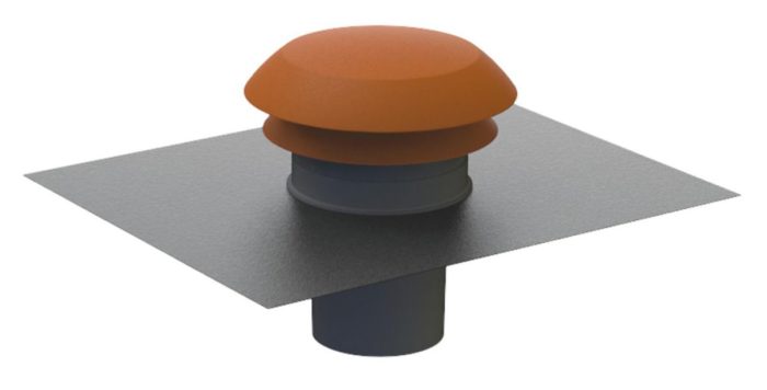 Sortie de toiture ronde diamètre 125 couleur rouge