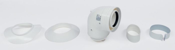 Coude adaptateur ventouse 60/100 à 80/125 90°